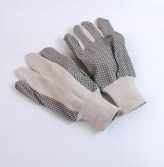 Picture of 8 oz Black PVC Cotton Canvas Gloves - Straight Thumb