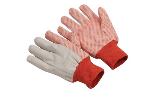 Picture of Canvas Gloves - Orange PVC Dots