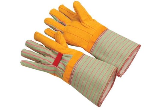 Picture of Yellow Two Layer Chore Gloves - Gauntlet Cuff