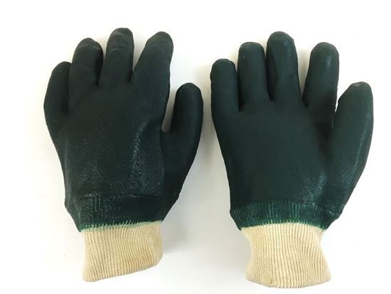 Picture of Green Double Dipped PVC KnitGloves - Jersey Lined Rough Finish