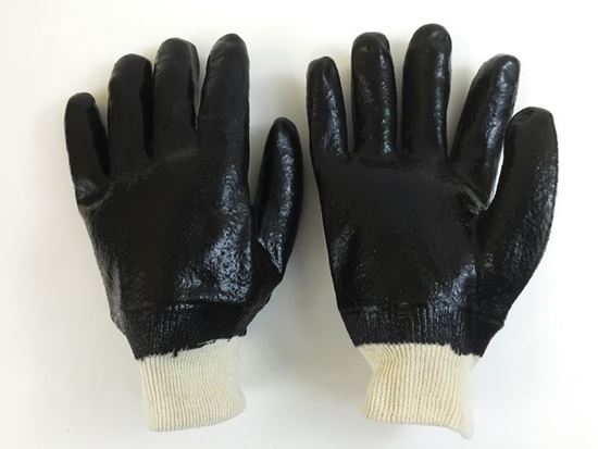 Picture of Single Dipped Black PVC Gloves - Rough Finish
