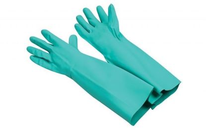 Picture of Green Unlined 18" Nitrile Gloves - 22 mil