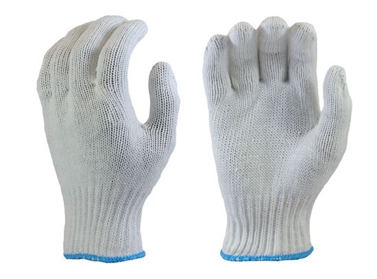 Picture of Bleached White 100% Poly String Knit Glove
