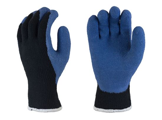 Picture of Blue Latex Coated Palm Gloves - Black Thermal Liner