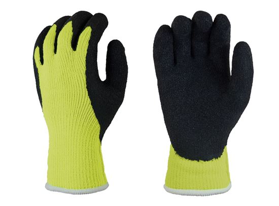 Picture of Black Rubber Coated Palm Gloves - Lime Green Thermal Liner