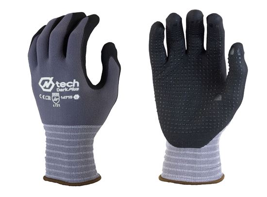 Picture of Black Foam Nitrile Coated Palm Gloves with Dots - Grey Nylon Liner