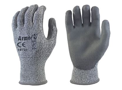 Picture of Armor® Grey PU Coated Palm Gloves - HPPE Fiber Liner