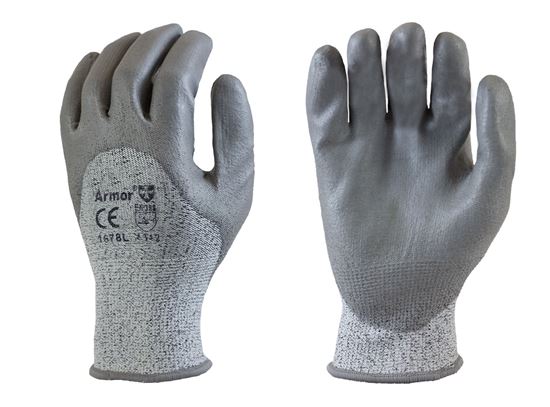 Picture of Grey PU Coated Palm Gloves - HPPE Fiber Liner