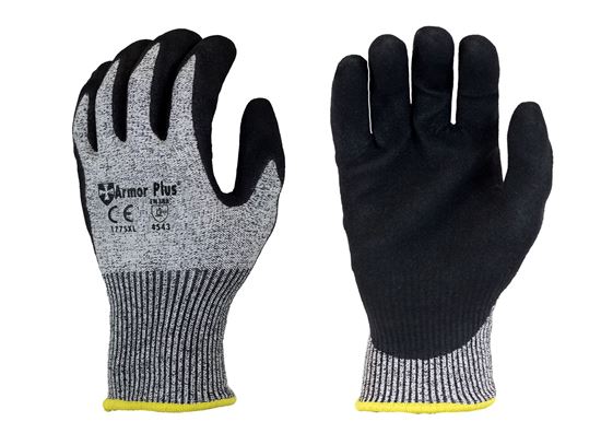 Picture of Armor Plus® Black Micro Foam Nitrile Coated Palm Gloves - HPPE Fiber Liner