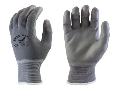 Picture of Grey Hawk PU Coated Palm Gloves - Gray Nylon Liner