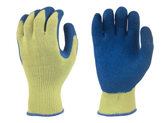 Picture of Atlas® Blue Rubber Coated Palm Gloves - Grey/Cotton Poly Liner