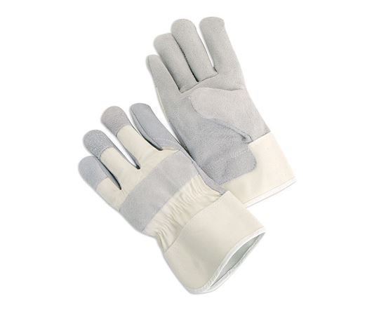 Picture of Leather Palm Gloves - White Canvas Back and Cuff 4 1/2 Inch