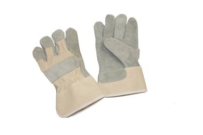 Picture of Sewn Leather Palm Gloves - White Fabric Back