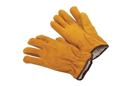 Picture of Russet Cow Split Leather Gloves - Pile Lined