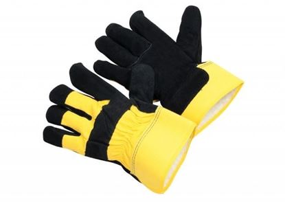 Picture of Black Split Leather Palm Gloves - Pile Lined