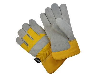 Picture of Cow Split Leather Palm Gloves - Thinsulate® Lined Yellow Fabric Back