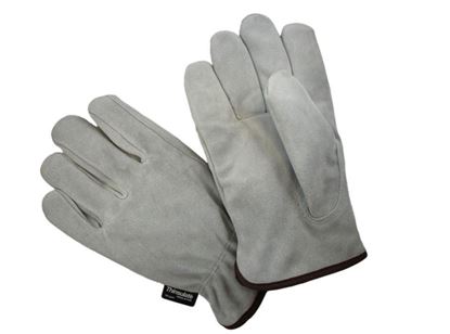 Picture of Grey Cow Split Leather Driver Gloves - Thinsulate® Lined