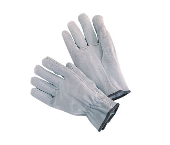 Picture of Grey Cow Split Leather Gloves - Keystone Thumb Shirred Elastic Back
