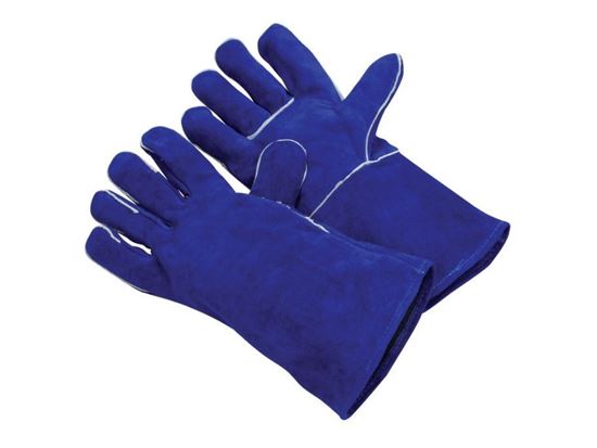 Picture of Ladies Blue Side Leather Welding Gloves - Wing Thumb
