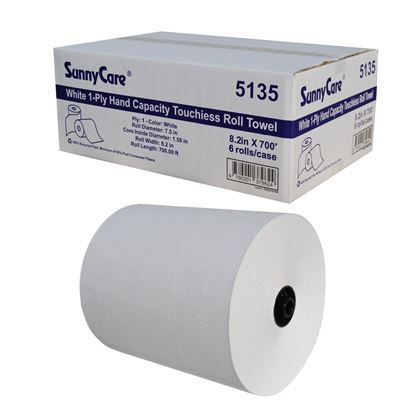 Picture of White 1Ply Touchiess Roll Towels