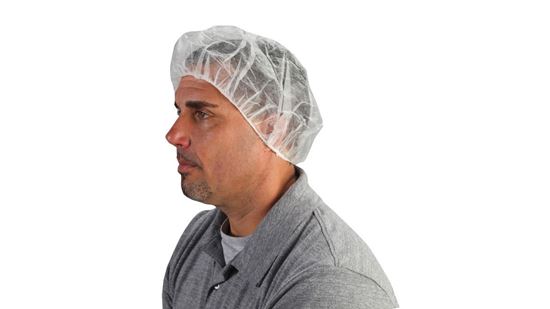 Picture of White Disposable Polypropylene Bouffant Cap - 18 Inches