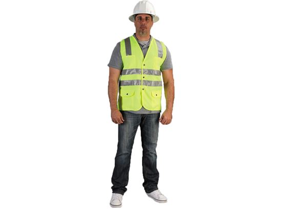 Picture of Class 2 Lime Green Safety Vest - Two Individual Chest Pockets