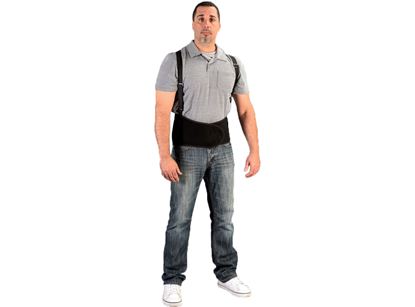 Picture of Black Back Support Belt - Velcro with Adjustable Suspenders