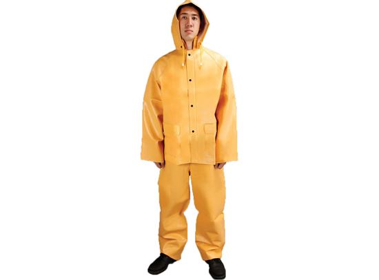 Picture of Heavy Weight Yellow PVC on Rayon Rain Suit S - XL