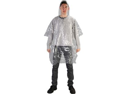 Picture of Clear Polyethylene Plastic Ponchos