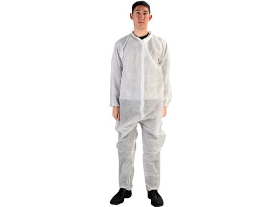 Picture of White Polypropylene Coveralls - Zipper Front