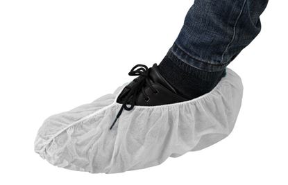 Picture of White Polypropylene Shoe Covers - Non Skid Bottom