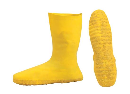 Picture of Yellow Latex Shoe Covers - Textured Slip Resistant Outsole