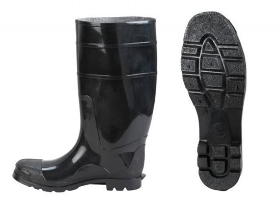 Picture of Black PVC Boots - Plain Toe Size 5 - 14