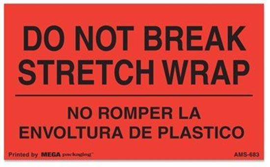 Picture of Do Not Break Stretch Wrap - No Romper La Envoltura De Plastico Printed Labels