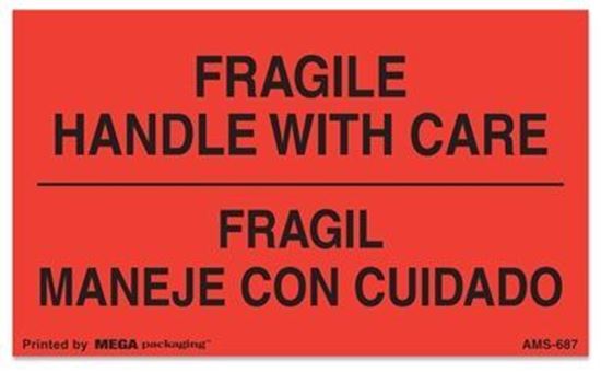 Picture of Fragile Handle With Care Fragil Maneje Con Cuidado Printed Labels