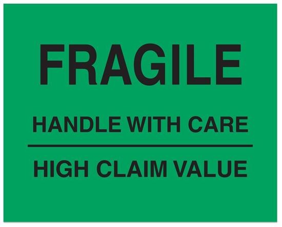 Picture of Fragile Handle With Care High Claim Value - Printed Labels