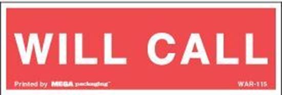Picture of Will Call - Red Printed Labels