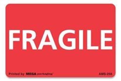 Picture of Fragile - Red and White Printed Labels 2 x 3