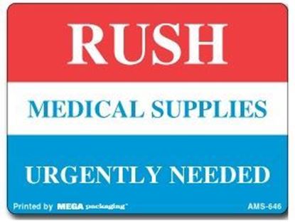 Picture of Rush Medical Supplies - Red White Blue Printed Labels
