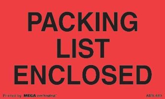 Picture of Packing List Enclosed - Red Printed Labels