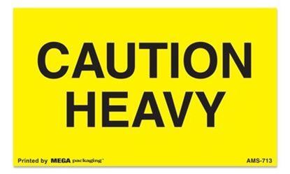 Picture of Caution Heavy - Yellow Printed Labels