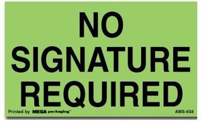 Picture of No Signature Required - Green Printed Labels