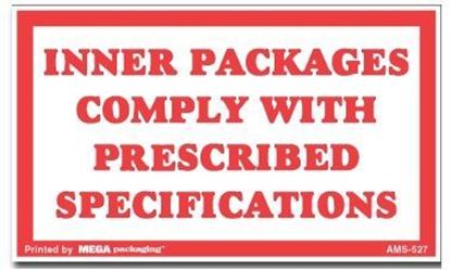 Picture of Prescribed Specifications - Printed Labels