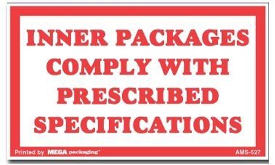 Picture of Prescribed Specifications - Printed Labels