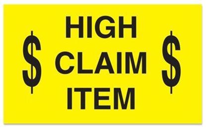 Picture of High Claim Item - Yellow Printed Labels