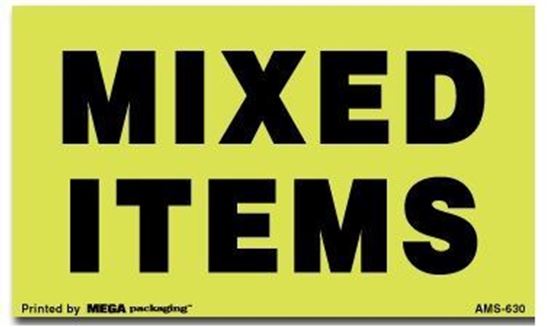 Picture of Mixed Items - Green Printed Labels