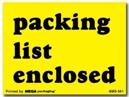 Picture of Packing List Enclosed - Yellow Printed Label