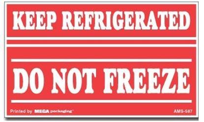 Picture of Keep Refrigerated Do Not Freeze - Red Printed Label