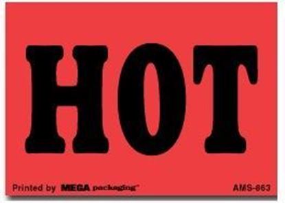 Picture of Hot - Red Printed Label 3 x 5
