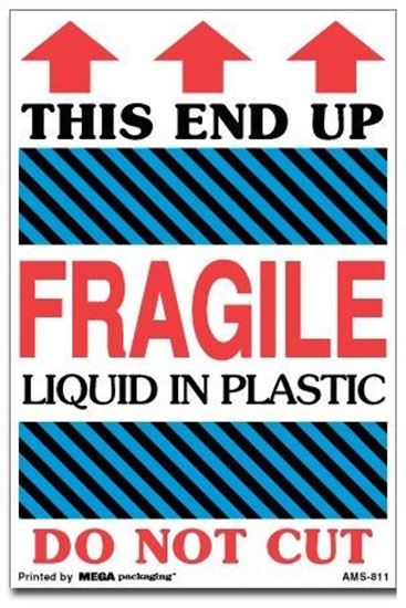 Picture of This End Up Fragile Liquid In Plastic Do Not Cut